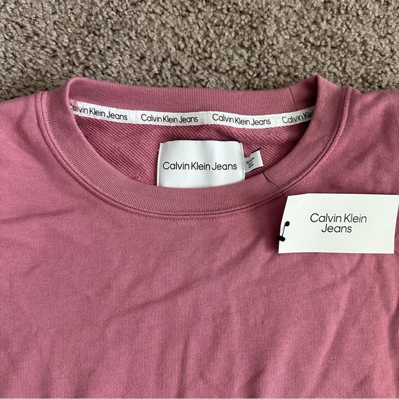 Calvin Klein Jeans Sweatshirt Womens Size XS Padded Shoulders Mauve Pink - Picture 5 of 11